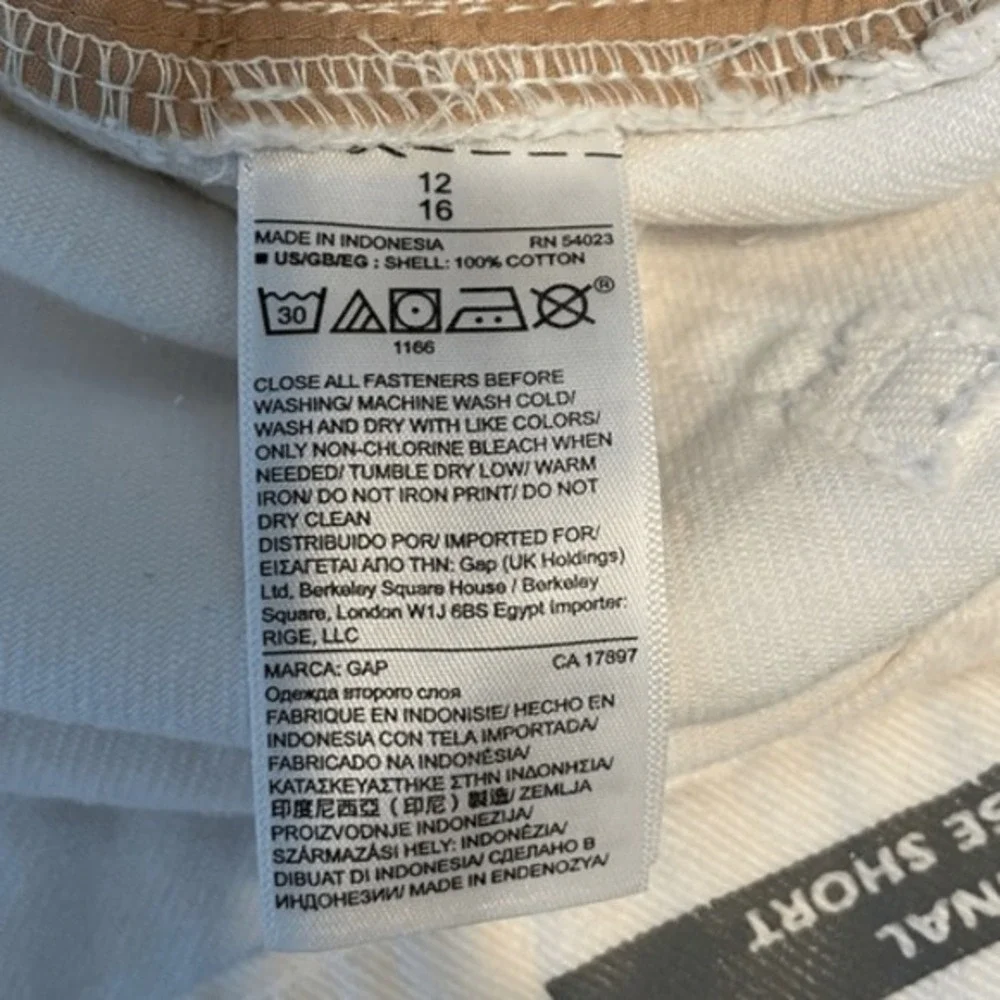 Gap‎ 1969 Original 5 Pocket Jean Shorts High Rise White Cuffed Denim 12